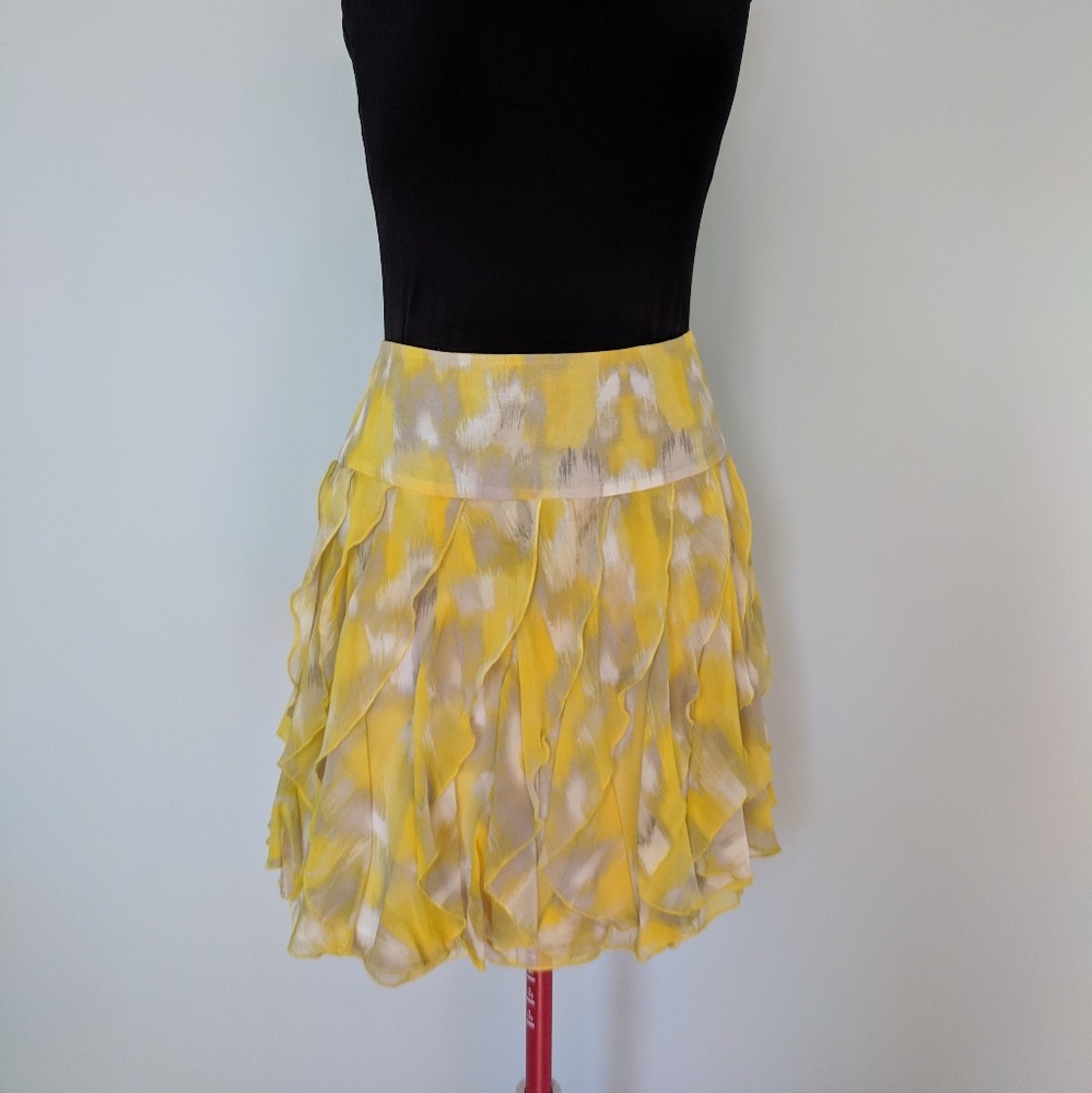 INC | silk ruffle skirt | size 4